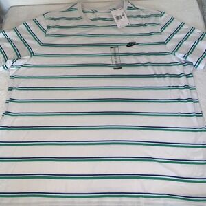 Nike Sportswear Club Stripe Embroidered Logo T-Shirt Tee Mens 3XL DZ2985-094 NWT